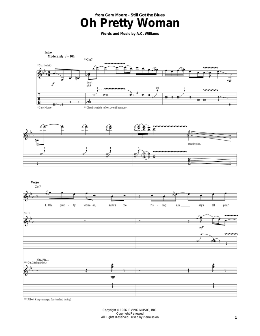 Oh Pretty Woman Oh Pretty Woman Acoustic Guitar scores gallery preview page 1