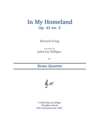 Book cover for In My Homeland for Brass Quartet