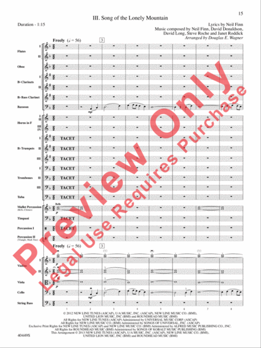 The Hobbit: An Unexpected Journey, Suite from Full Orchestra scores gallery preview page 48