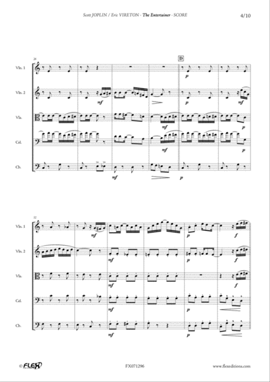 The Entertainer The Entertainer String Quintet scores gallery preview page 4