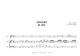 Book cover for ADAGIO, h 352 - Arr. for Flute, Violin and Cello, With parts