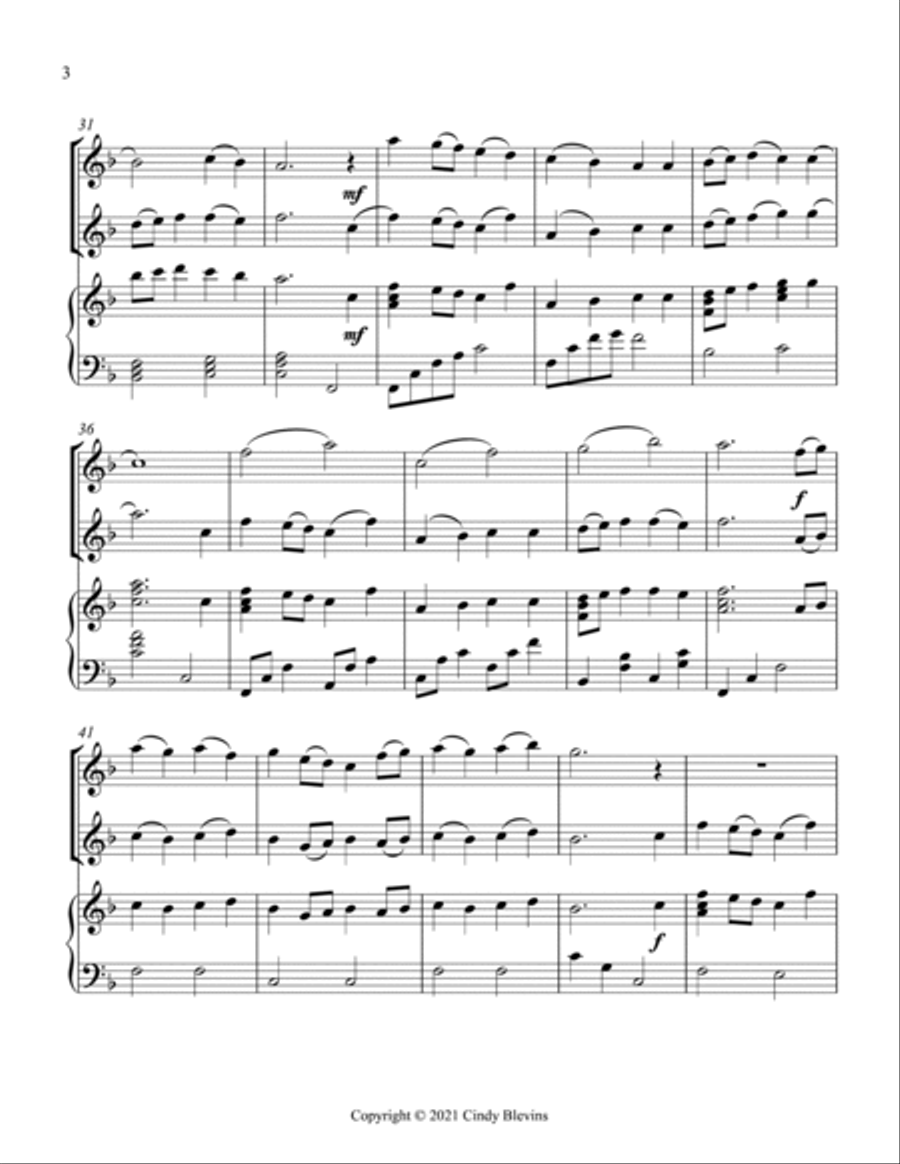 I Sing the Mighty Power Of God, Two Violins and Harp Harp scores gallery preview page 4