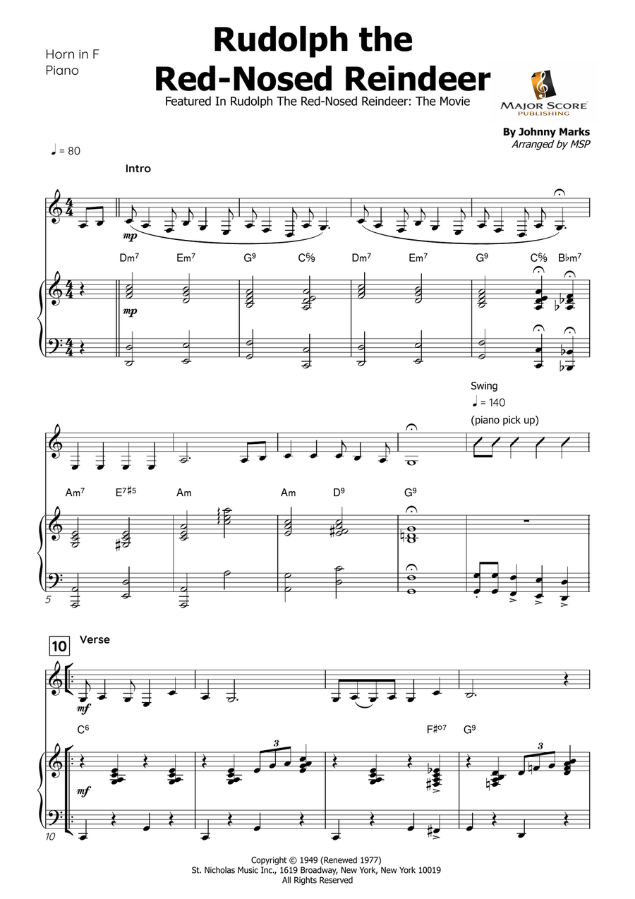 Rudolph The Red-Nosed Reindeer Piano scores gallery preview page 2