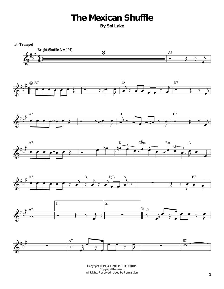 The Mexican Shuffle Trumpet scores gallery preview page 1