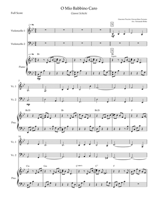 Book cover for O Mio Babbino Caro (Puccini) for Cello Duo & Piano Accompaniment with Chords