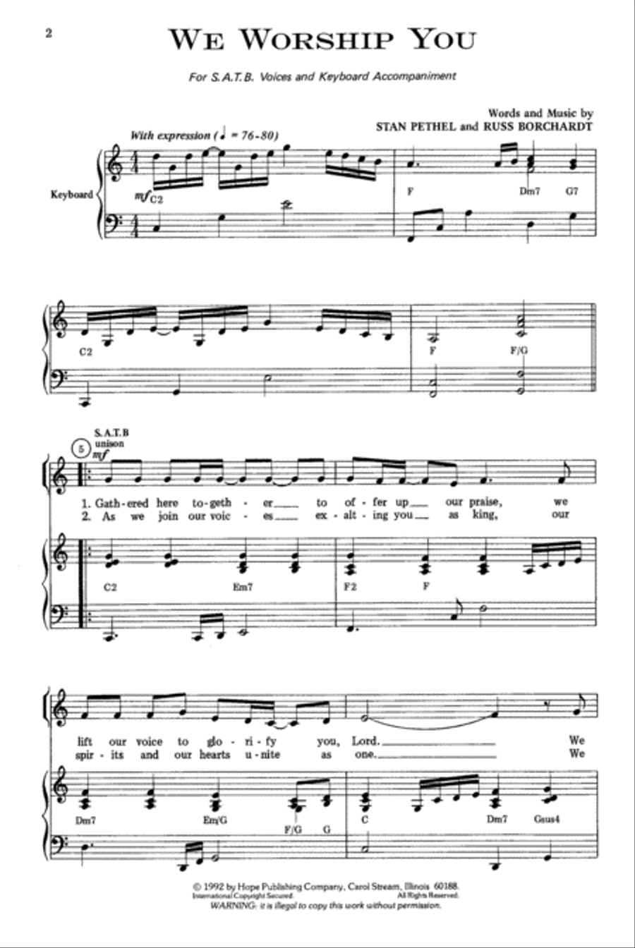 We Worship You - SATB 4-Part scores gallery preview page 2