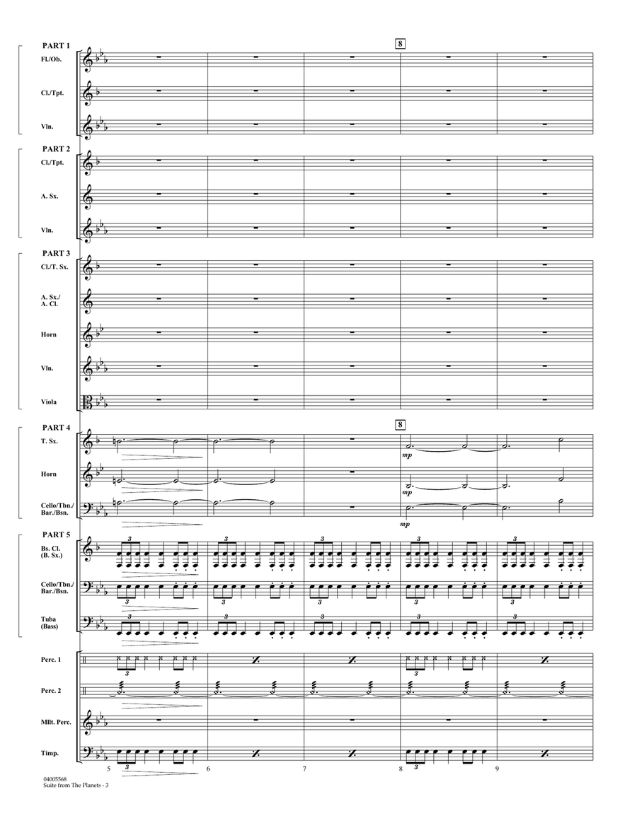 Suite from the Planets - Conductor Score (Full Score) Concert Band scores gallery preview page 3