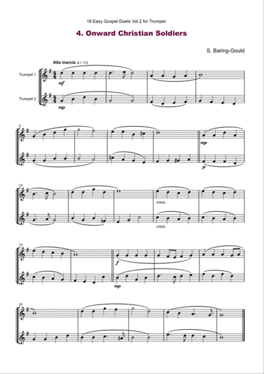 18 Easy Gospel Duets Vol.2 for Trumpet Trumpet Duet scores gallery preview page 6