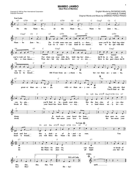Mambo Jambo (Que Rico El Mambo) by Dave Barbour - Electric Guitar - Digital  Sheet Music