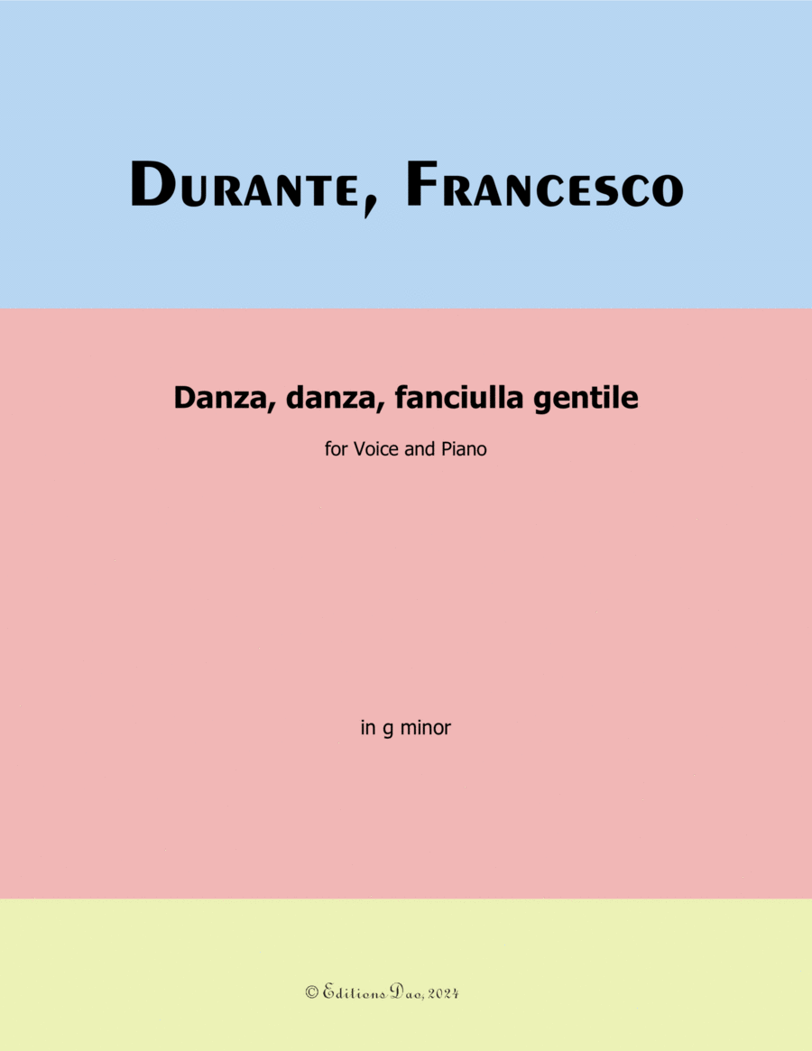 Danza, danza, fanciulla gentile, by F. Durante, in g minor Voice scores gallery preview page 1