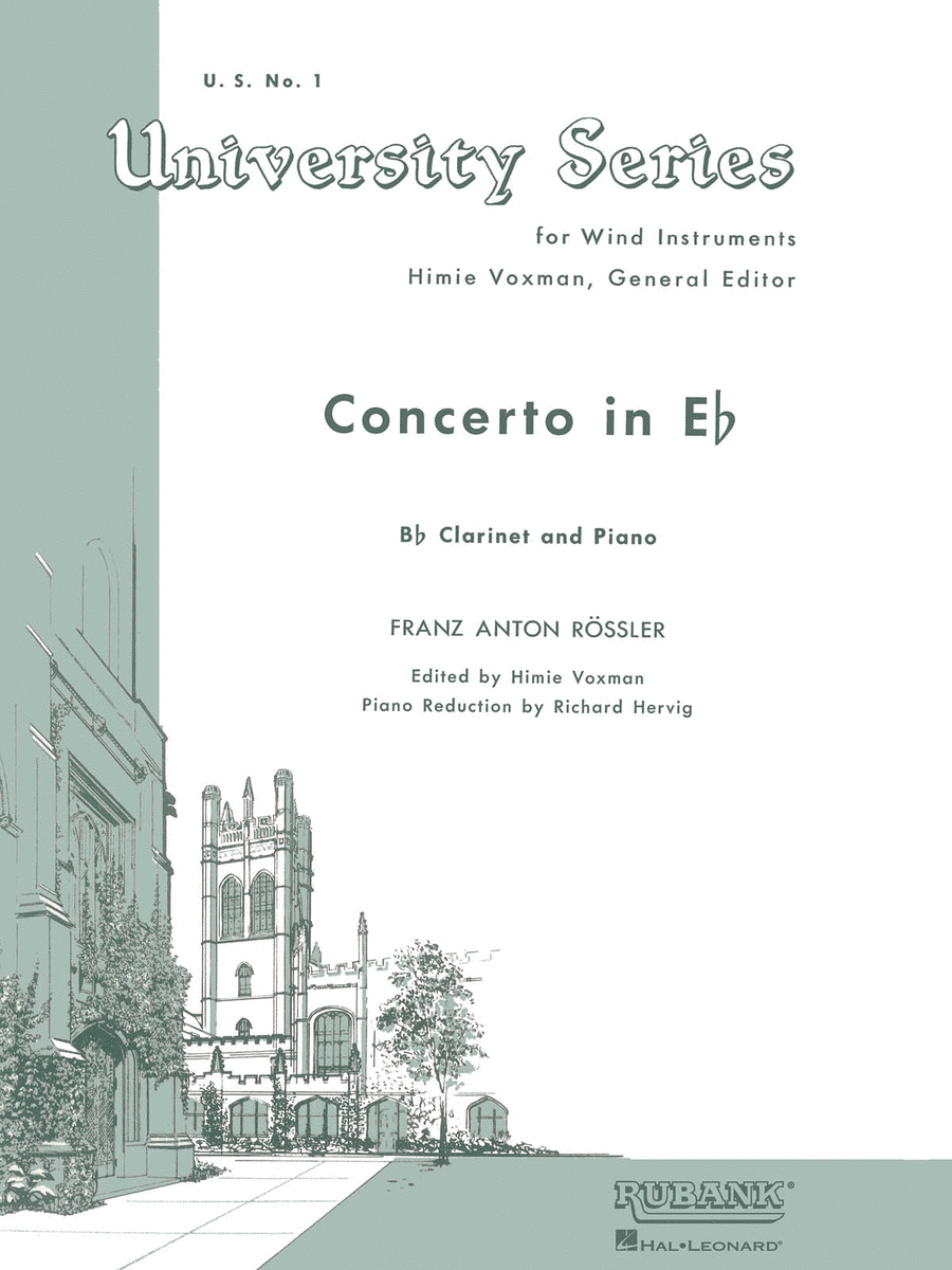 University Series - Concerto In E Flat, B Flat Clarinet & Piano