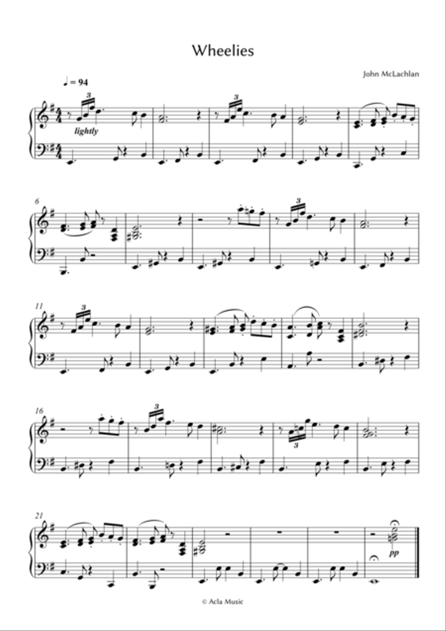 Wheelies Piano Method scores gallery preview page 1