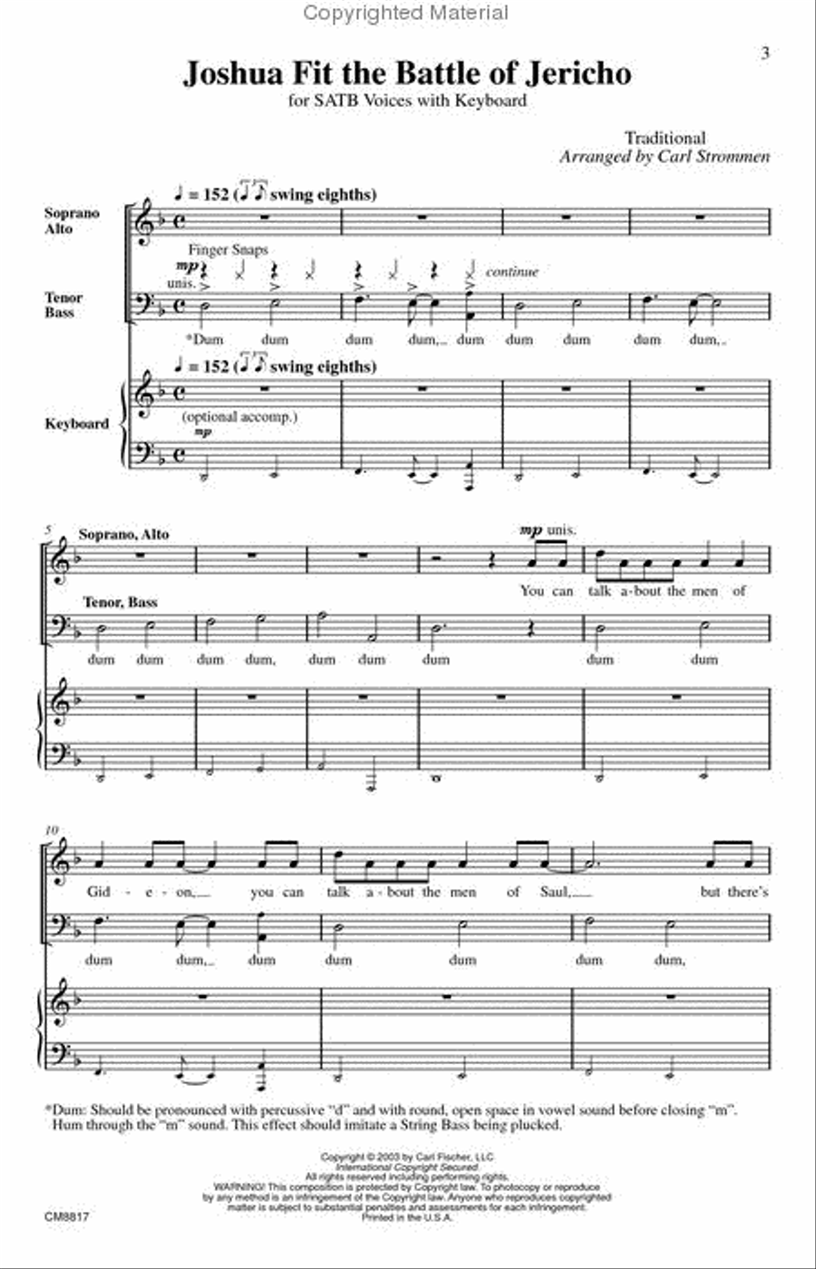 Joshua Fit the Battle of Jericho 4-Part scores gallery preview page 2