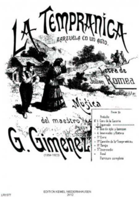 La Tempranica : zarzuela en un acto : no. 2, Zapateado : per canto y piano