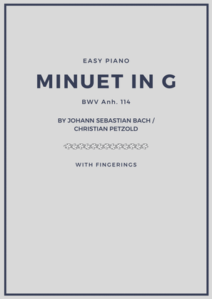 Book cover for Bach Minuet in G Major Easy Piano