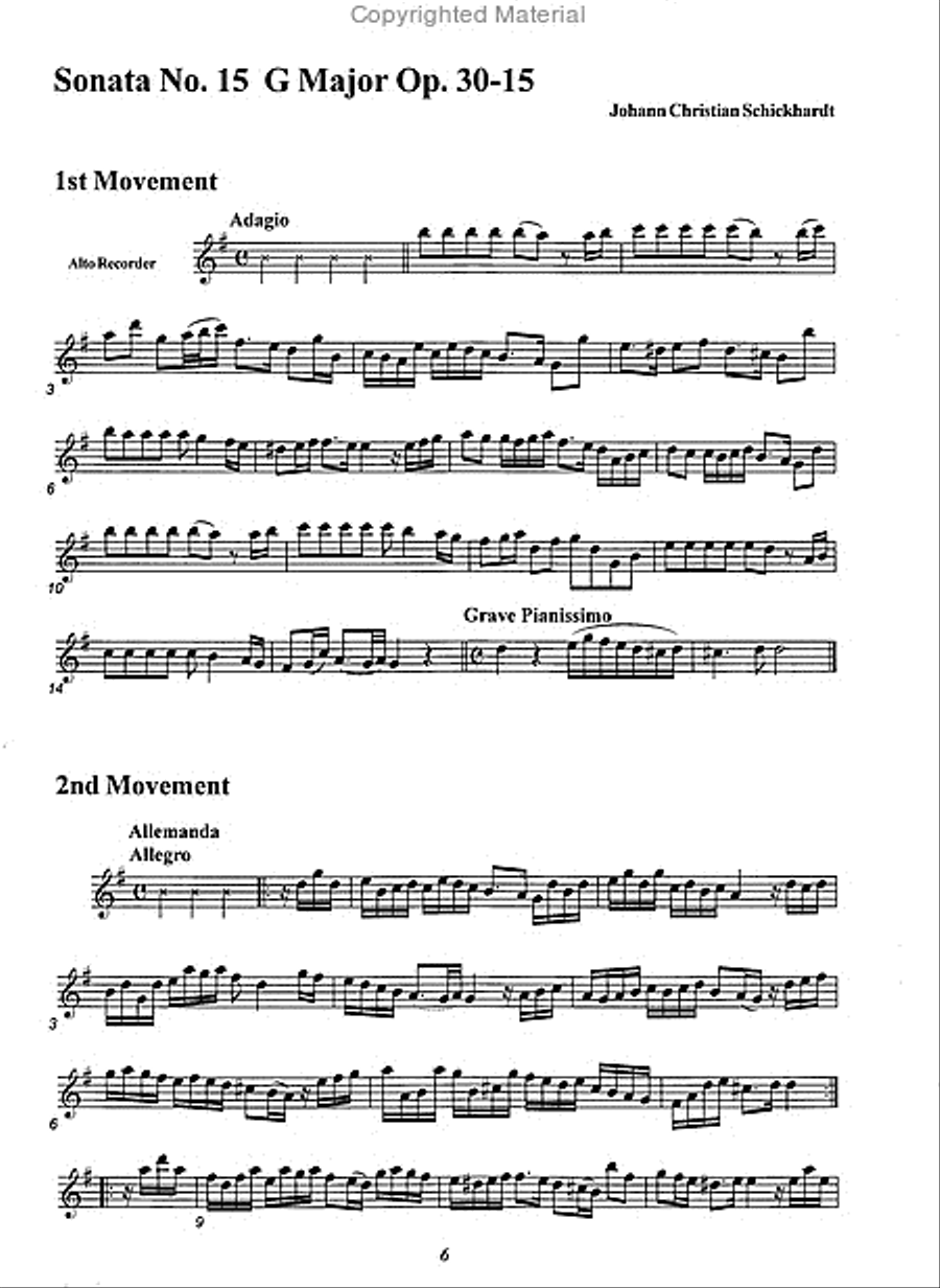Sonata in G Major Op. 30-15 Alto Recorder scores gallery preview page 2