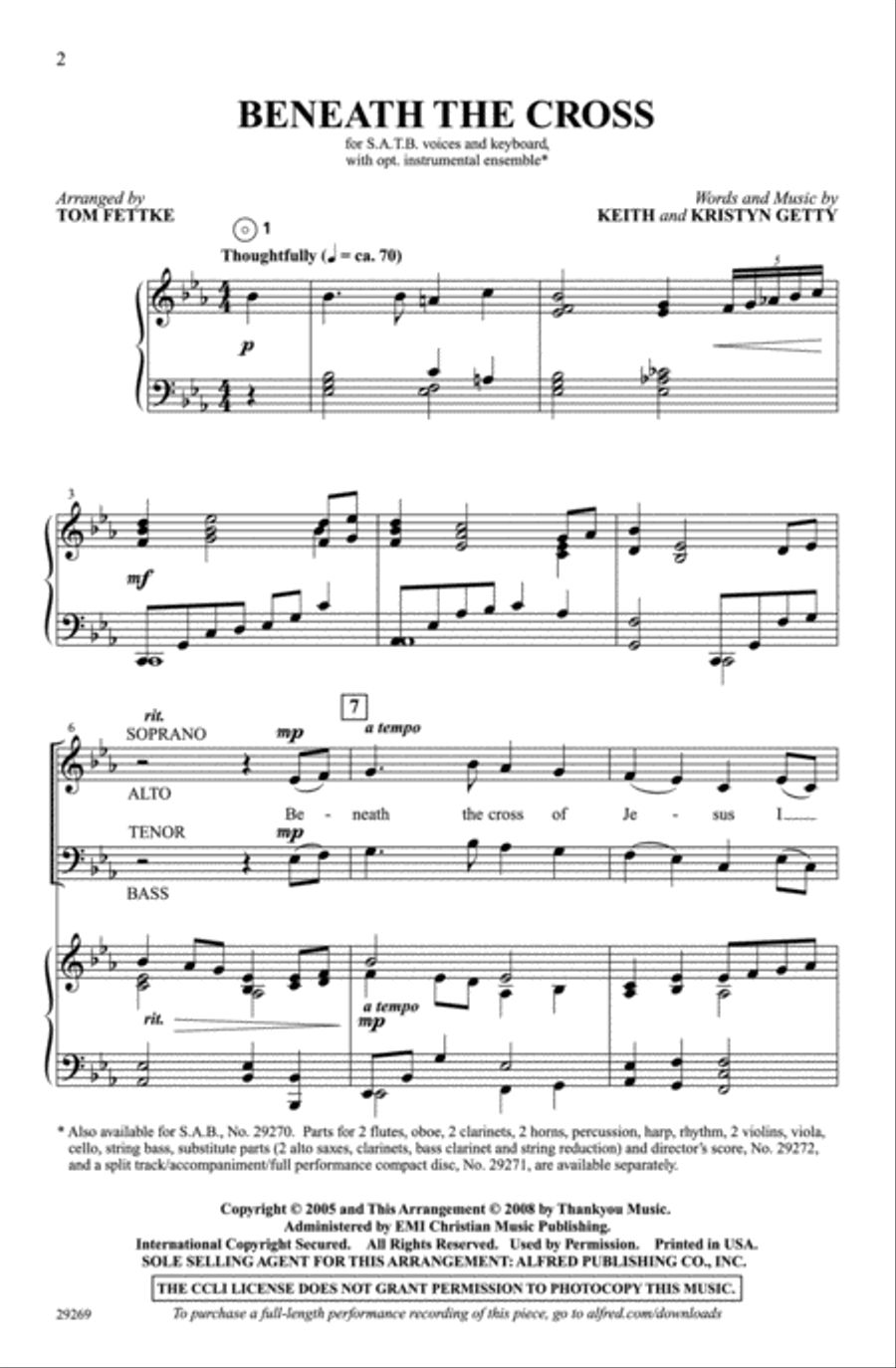 Beneath the Cross 4-Part scores gallery preview page 2