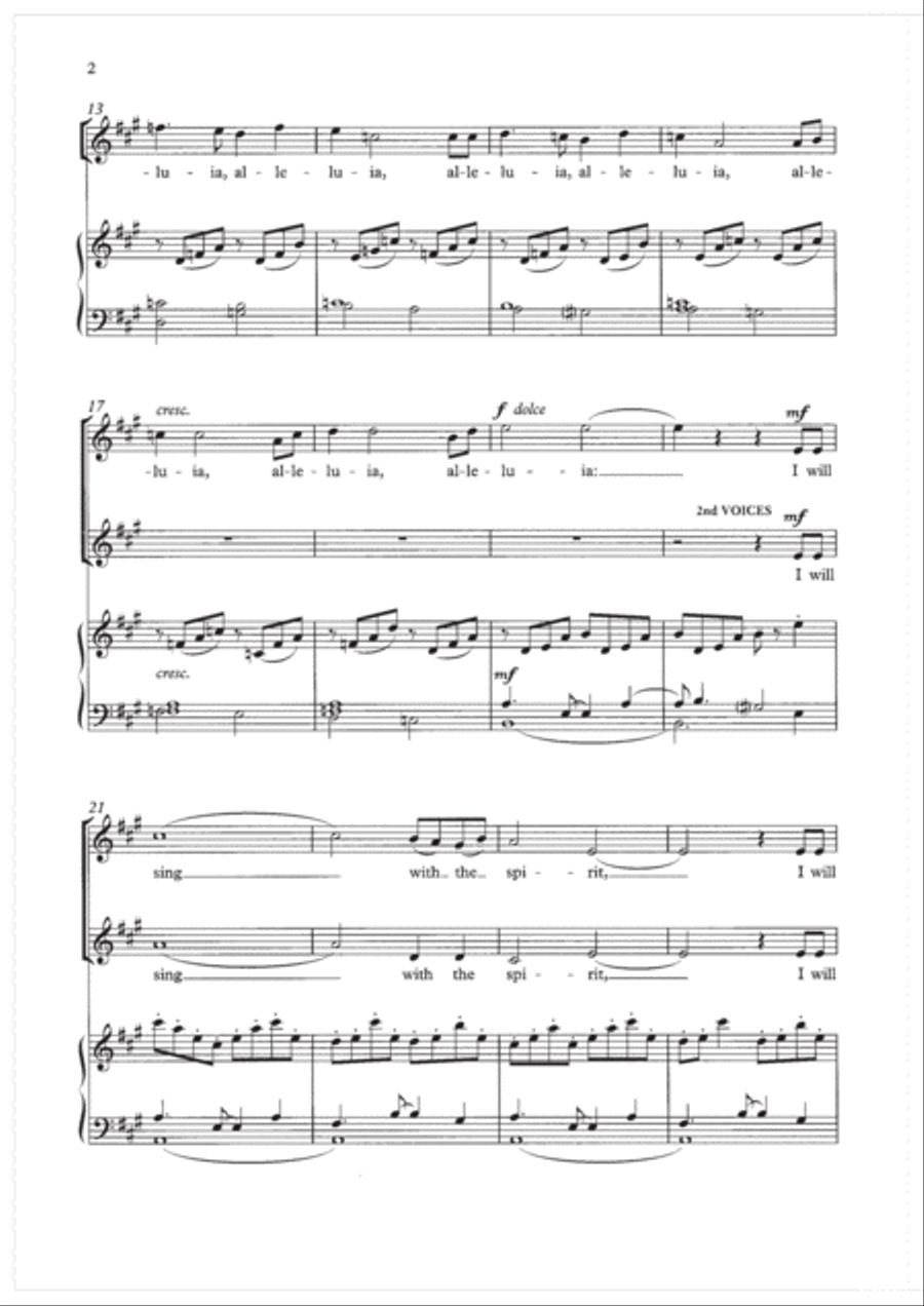 I will sing with the spirit 2-Part scores gallery preview page 2