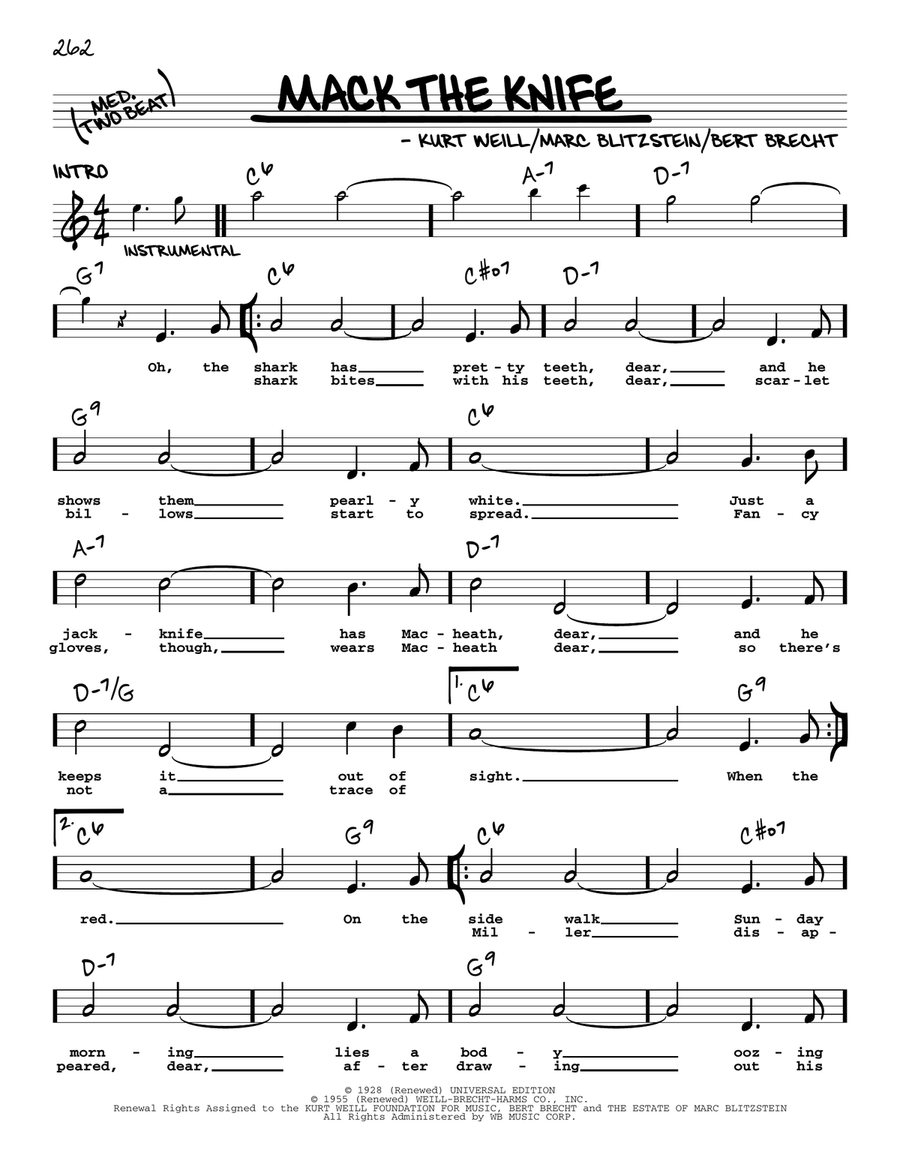 Mack The Knife Mack The Knife Voice scores gallery preview page 1