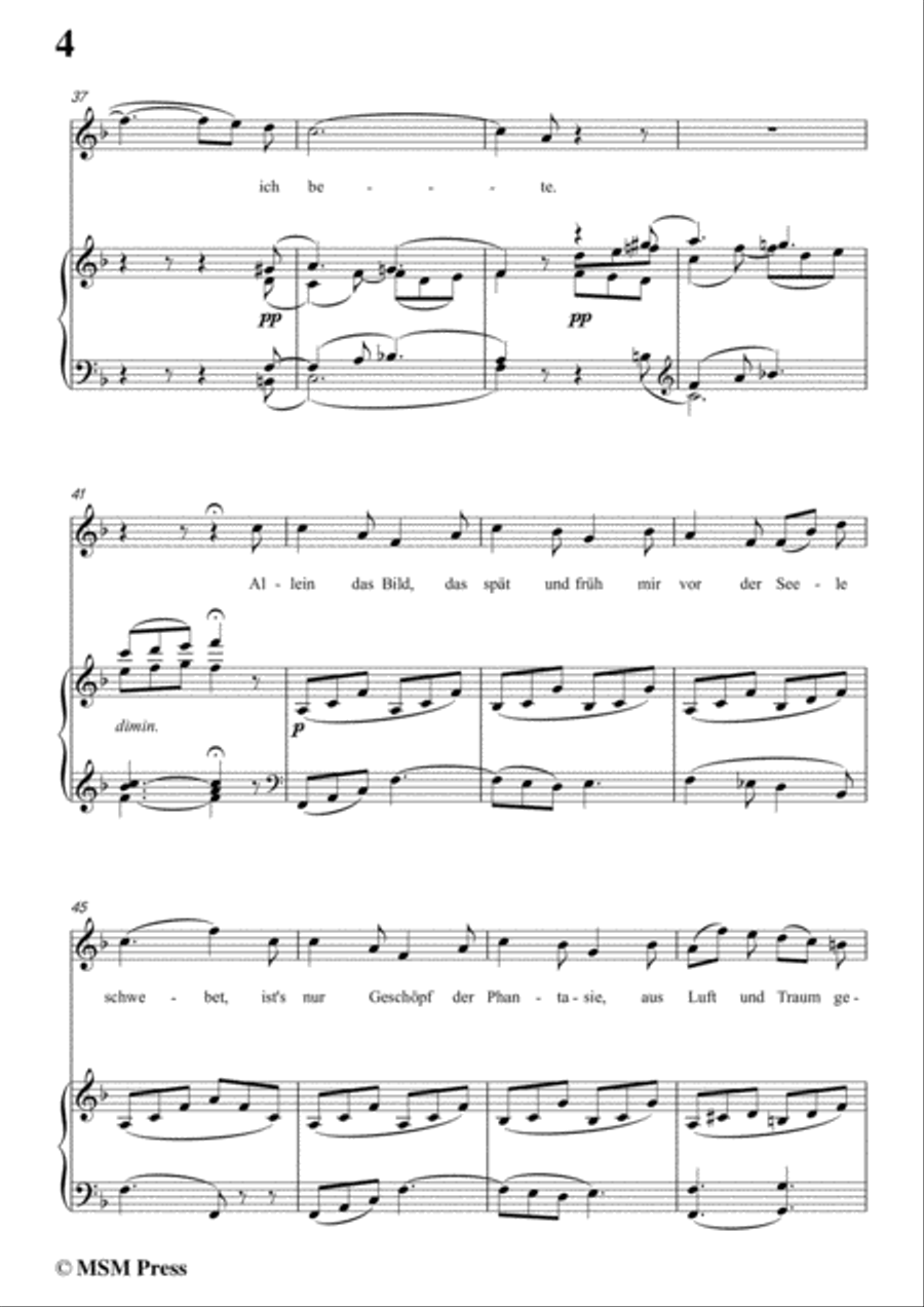 Schubert-Das Bild,in F Major,Op.165 No.3,for Voice and Piano Voice Solo scores gallery preview page 6