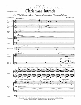 Christmas Intrada (Downloadable TTBB Brass Version Score)