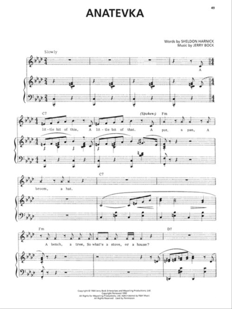 Fiddler on the Roof Piano, Vocal, Guitar scores gallery preview page 6