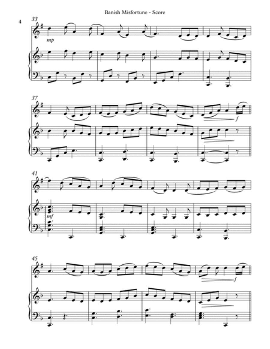 Banish Misfortune for Bb Clarinet & Harp B-Flat Clarinet scores gallery preview page 4