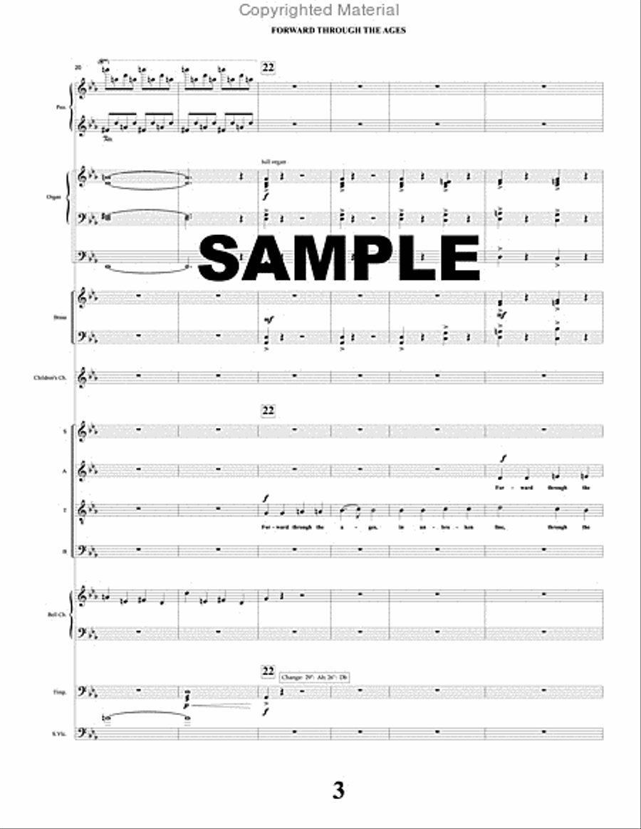 Cantata: Forward Through the Ages (score only) 4-Part scores gallery preview page 4