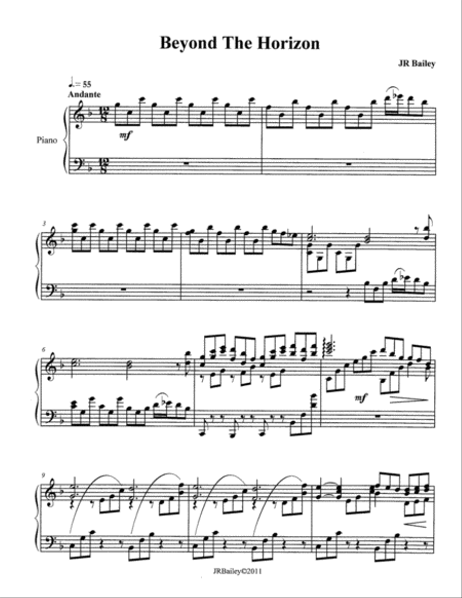 Beyond the Horizon Beyond the Horizon Piano Solo scores gallery preview page 1