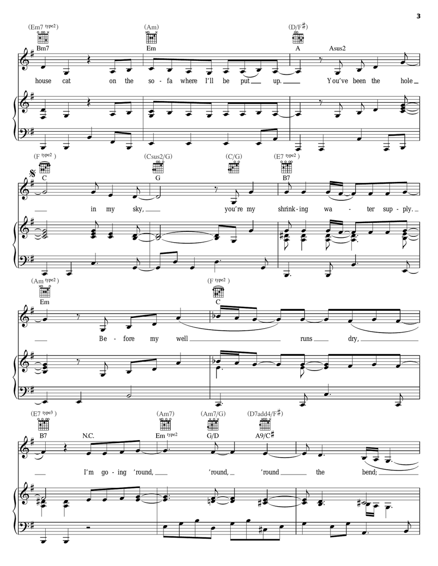 Fill It Up Again Piano, Vocal, Guitar scores gallery preview page 3