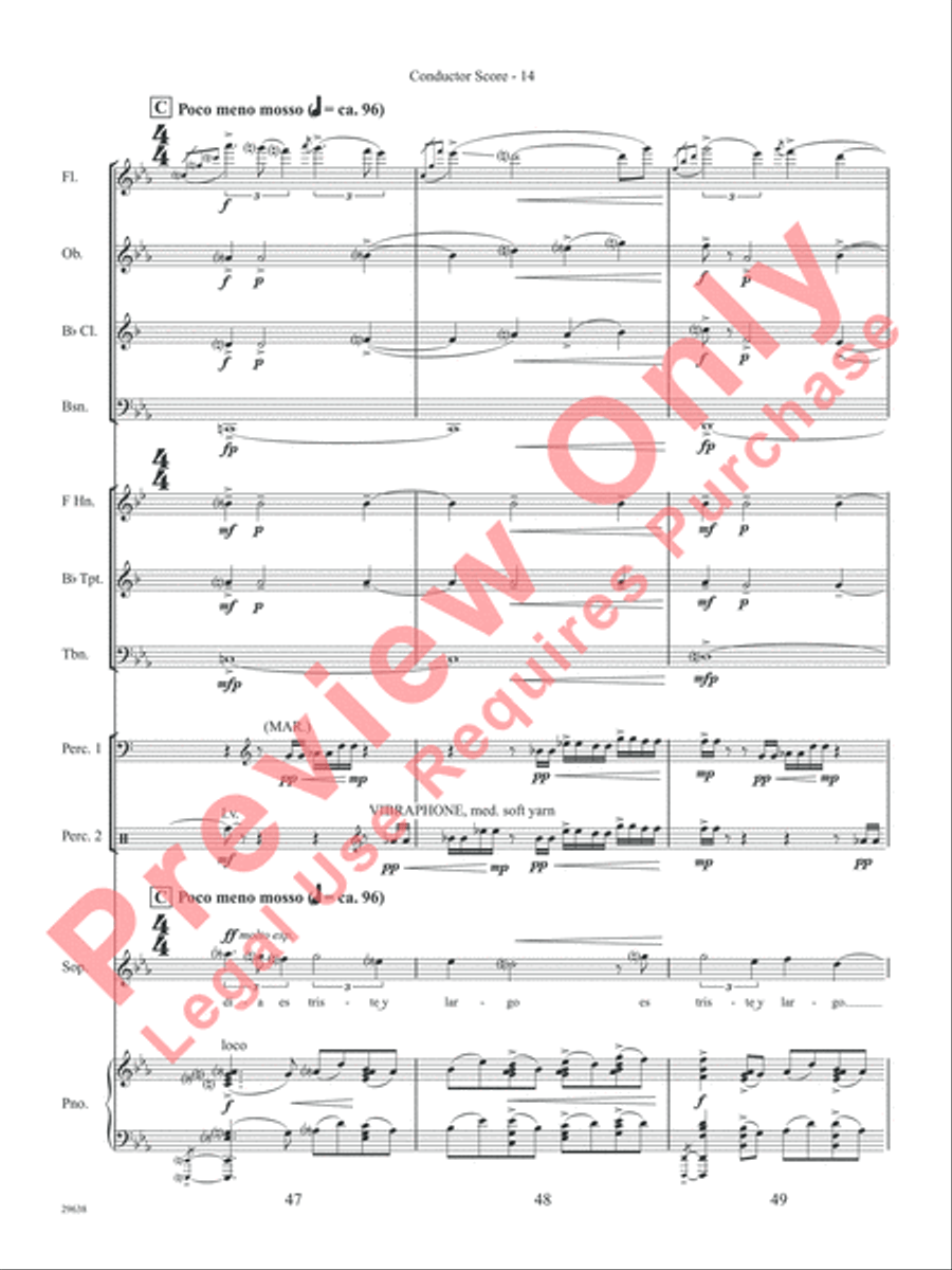Three Spanish Songs (for Soprano and Wind Ensemble) Concert Band scores gallery preview page 19