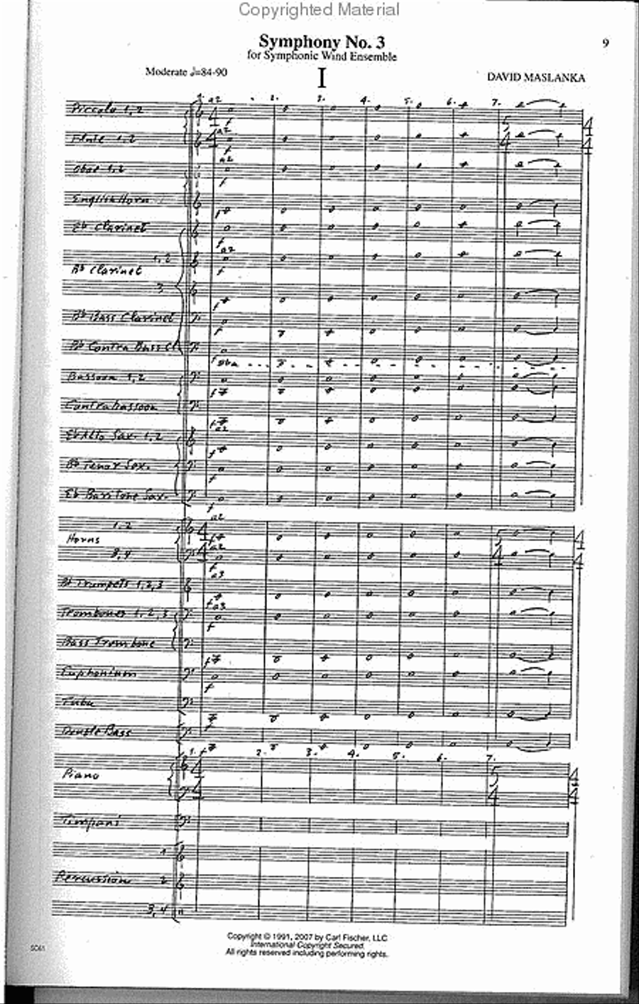 Symphony No. 3 Concert Band scores gallery preview page 2
