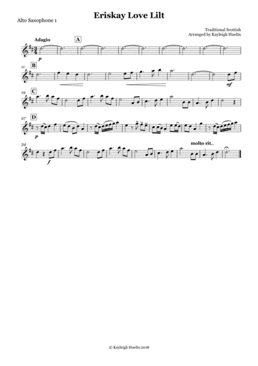 Eriskay Love Lilt - Saxophone quartet (AATB) image number null