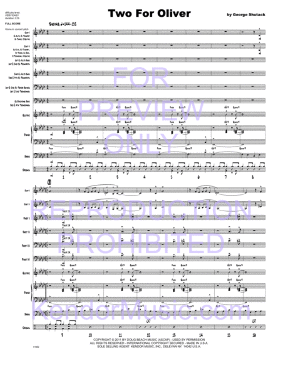 Two For Oliver Jazz Ensemble scores gallery preview page 2