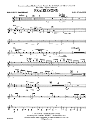 Prairiesong: E-flat Baritone Saxophone