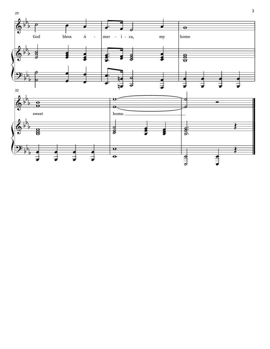 God Bless America ® God Bless America ® Voice scores gallery preview page 3