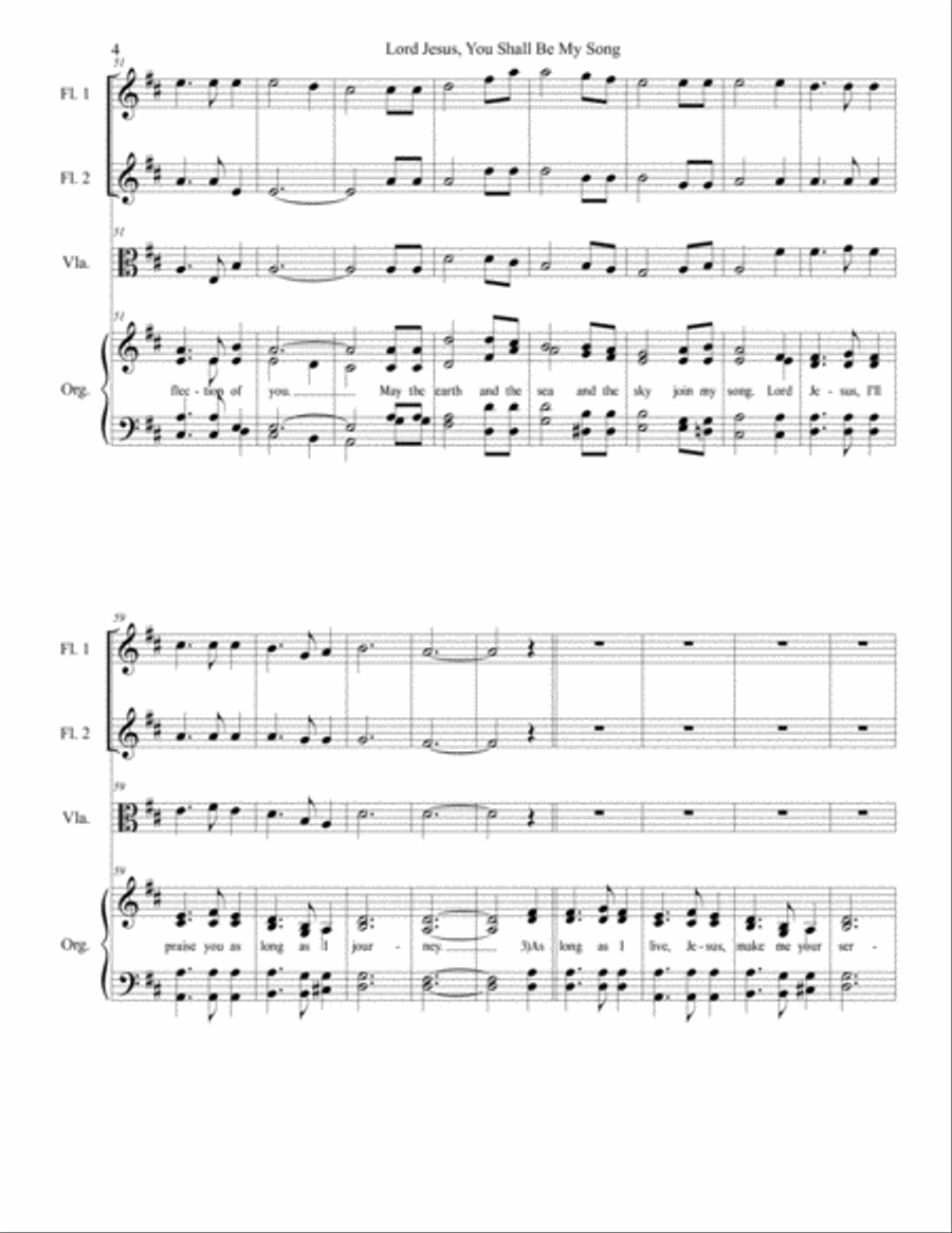 Lord Jesus, You Shall Be My Song, Hymn Setting Unison Choir scores gallery preview page 5