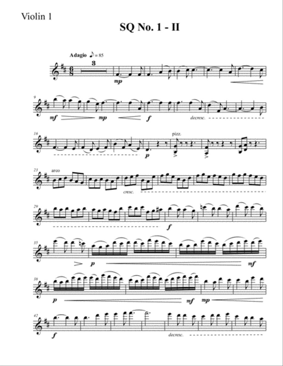String Quartet 1 in D Minor - First Violin String Quartet scores gallery preview page 6