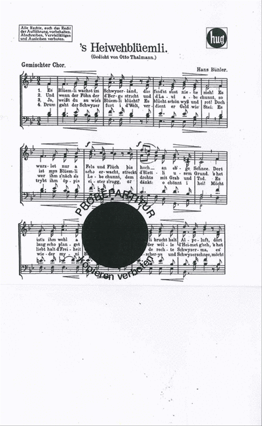 Heiwehbluemli Heiwehbluemli Choir scores gallery preview page 1