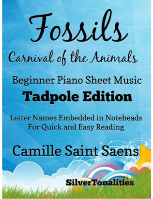 Book cover for Fossils Carnival of the Animals Beginner Piano Sheet Music 2nd Edition