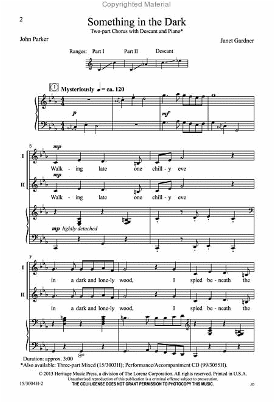 Something in the Dark Something in the Dark 2-Part scores gallery preview page 2