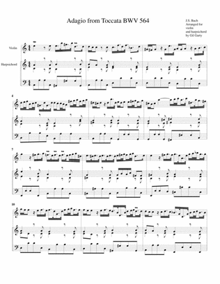 Adagio from Toccata BWV 564 (arrangement for violin and harpsichord)