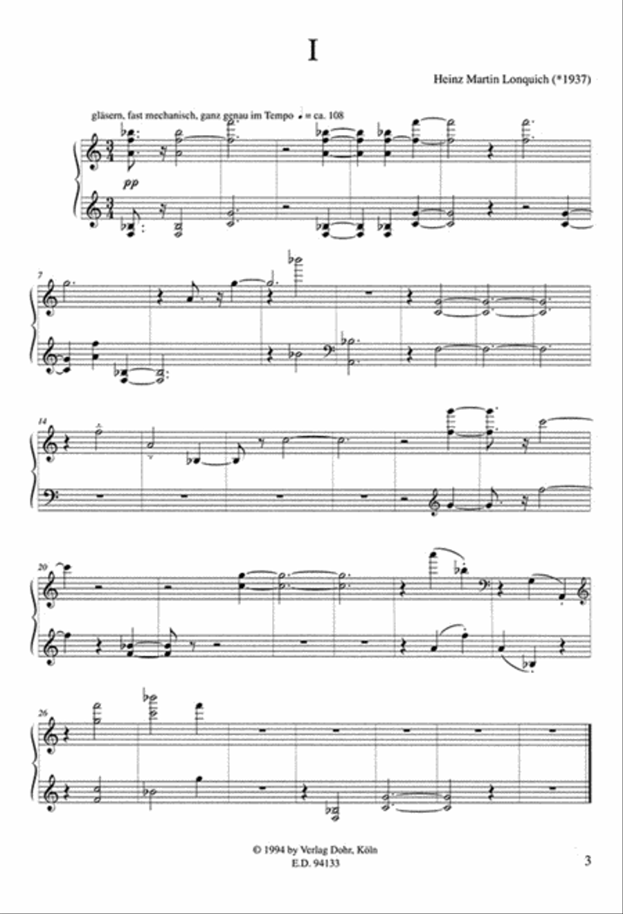 Mitteilungen (1979) -Sieben Stücke für Klavier- Piano Solo scores gallery preview page 2