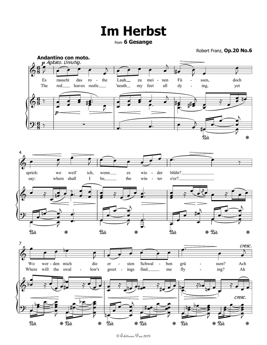 Im Herbst, by Robert Franz, in a minor Voice scores gallery preview page 3