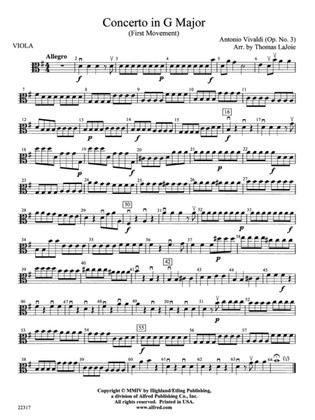 Concerto in G Major: Viola