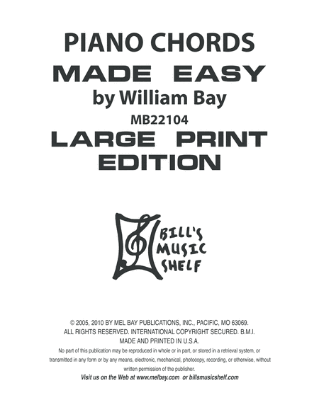 Piano Chords Made Easy, Large Print Edition