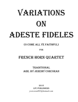 Book cover for Variations on Adeste Fideles for French Horn Quartet