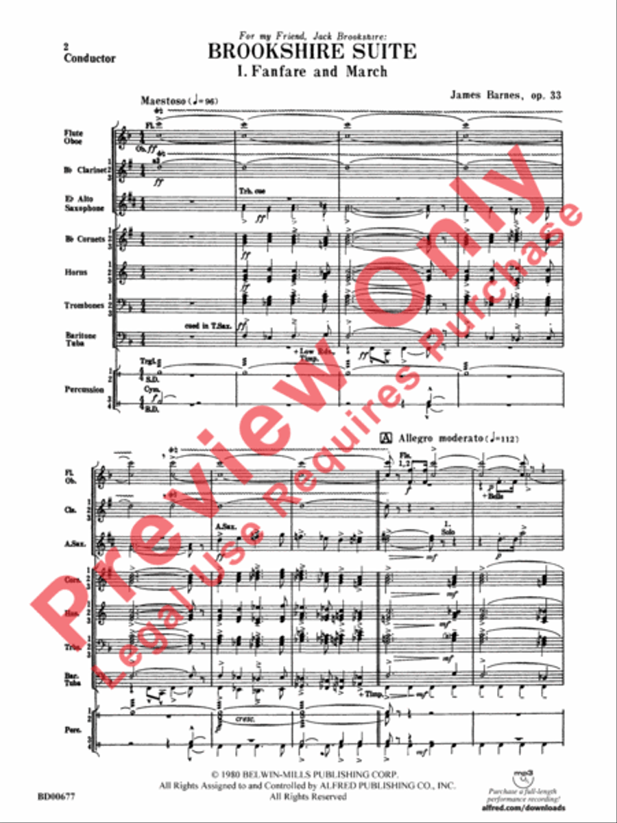 Brookshire Suite Concert Band scores gallery preview page 3
