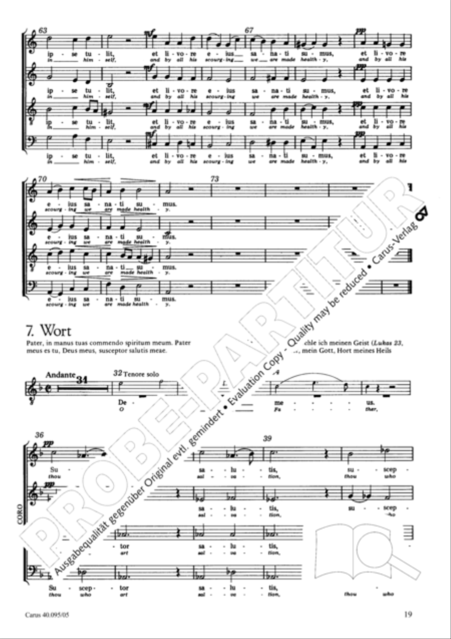 The Seven Words (Die Sieben Worte) 4-Part scores gallery preview page 20