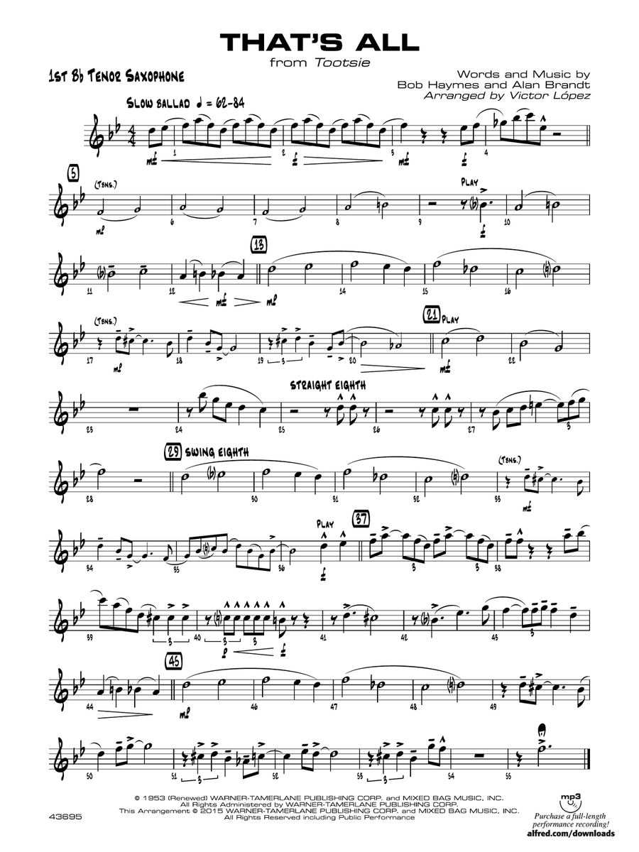 That's All: B-flat Tenor Saxophone